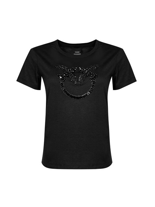 T-shirt Quentin con logo gioiello Nero PINKO | 100535 A2RNZ99